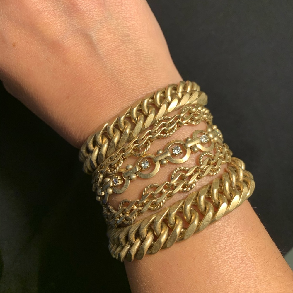 Juicy Couture gold multi chain bracelet.
